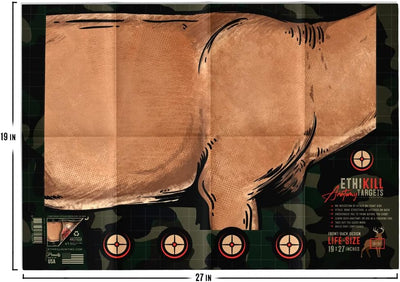 Objetivo papel 2 caras Deer Vitals 19x27pulg (5 pzas)