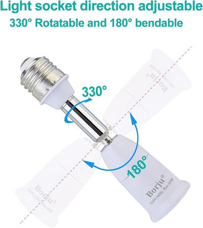 Extensor enchufe luz 4.5pulg ajustable 360° E26