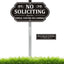 Letrero aluminio No Soliciting 14x7" resistente intemperie