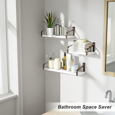 Estantes flotantes madera soporte metal 3 Pzas