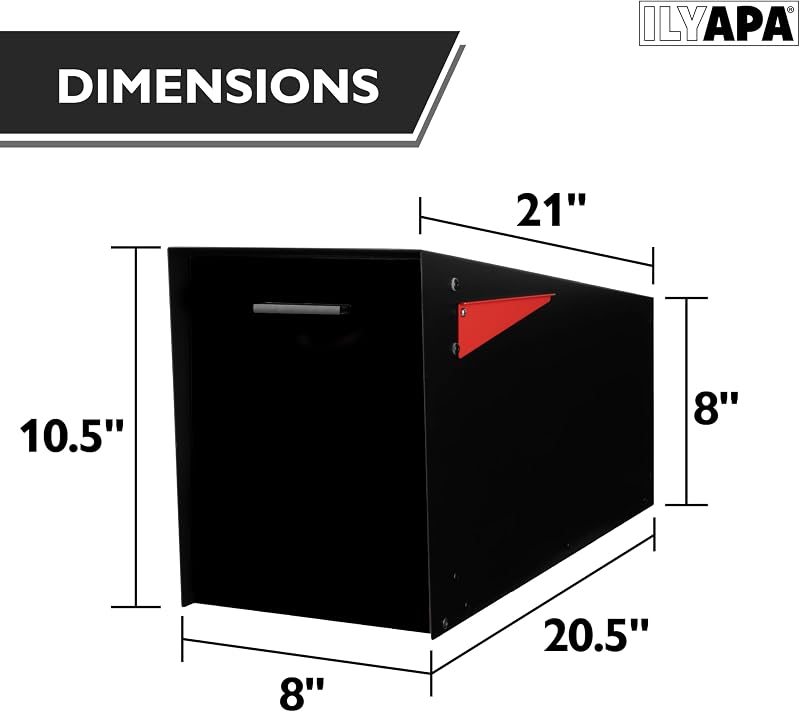 Buzón angular acero negro resistente exterior