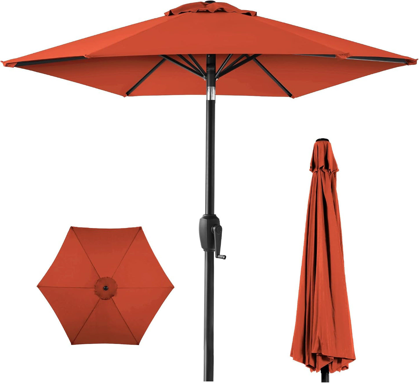 Sombrilla mesa patio redonda 7.5ft poste acero