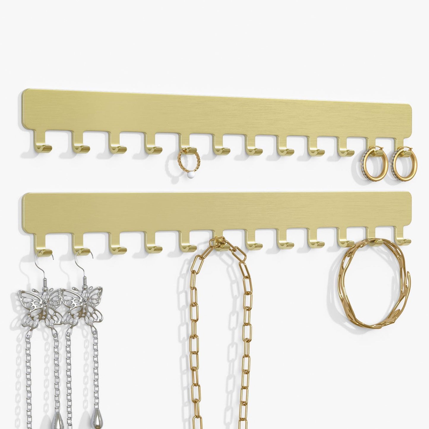 Organiz. joyas colgante para collar autoadhesivo dorado set