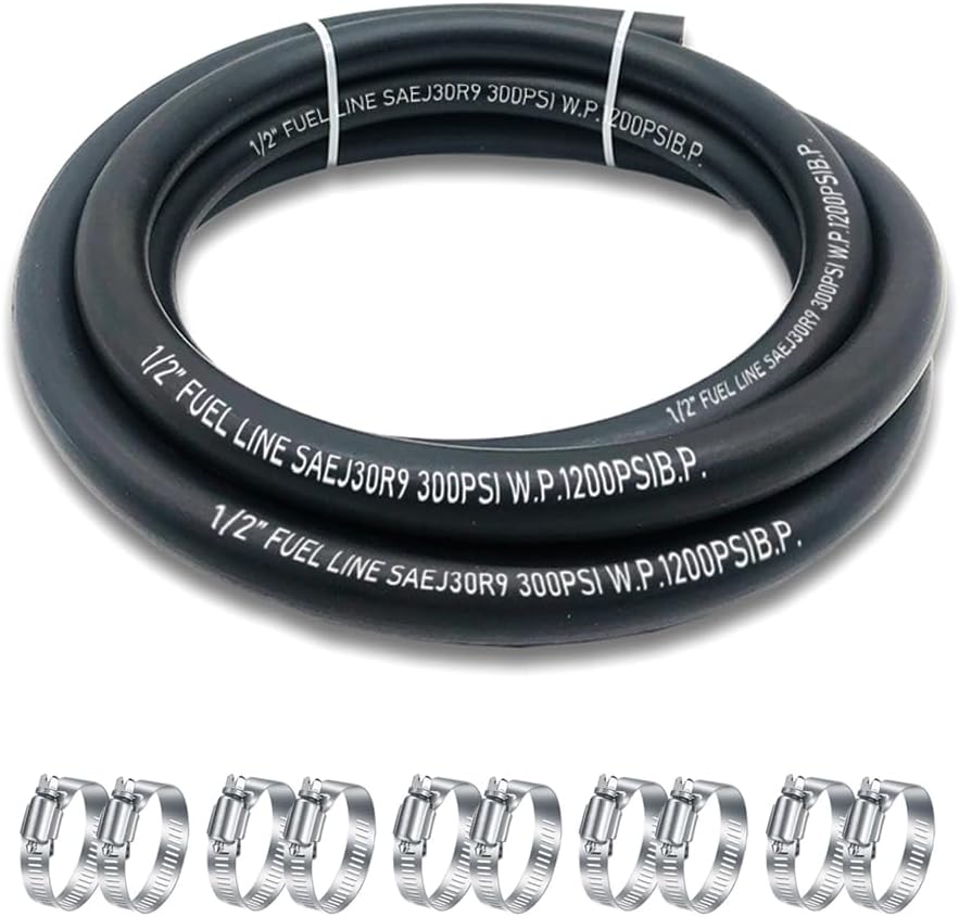 Manguera combustible 1/2" ID 8AN 10pies acero inox