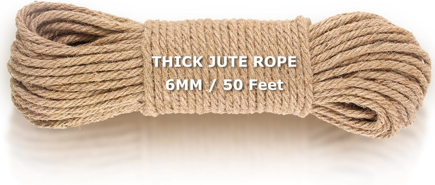 Cuerda yute 6mm x 50pies resistente manualidades jardinería