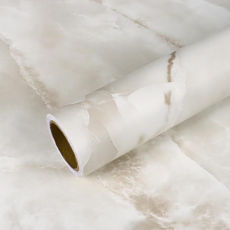 Papel contacto mármol onyx crema 354x32" impermeable