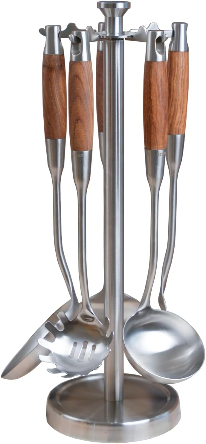 Set 5 Pzas Utensilios Acero Inox 18/8 Antiadherentes