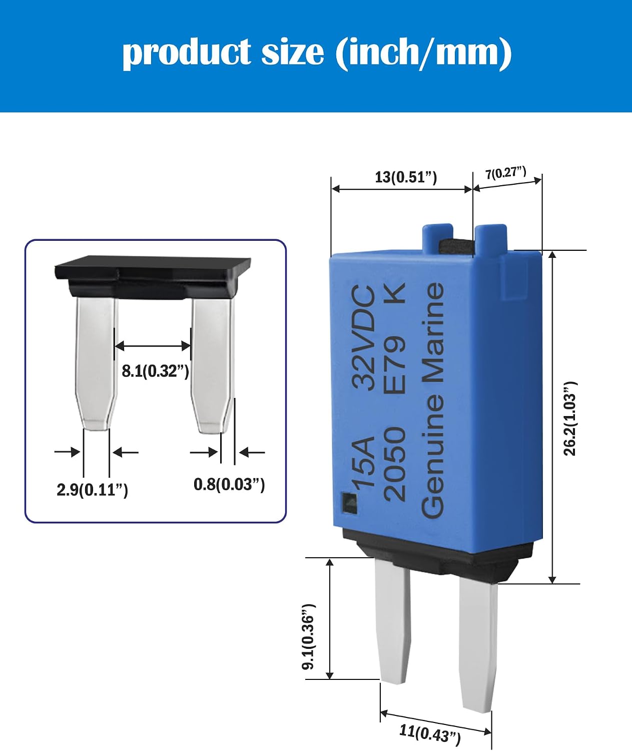 Kit fusibles 15A para coche barco RV reinicio manual
