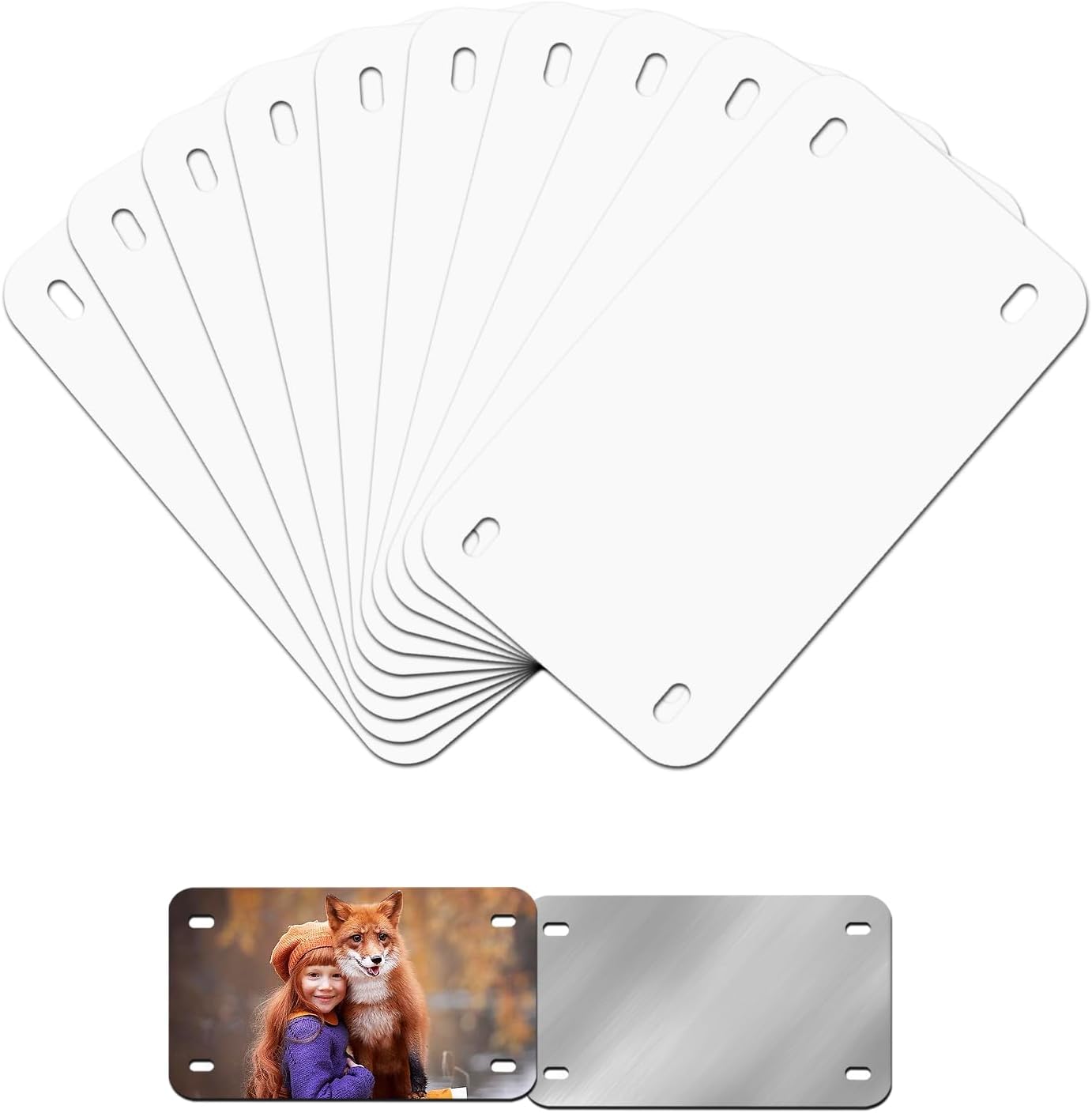 10 Pzas Transferencia Térmica Aluminio 7x4" Placa Matrícula