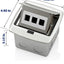 Caja piso emergente con inserto QuickPort 3 puertos níquel