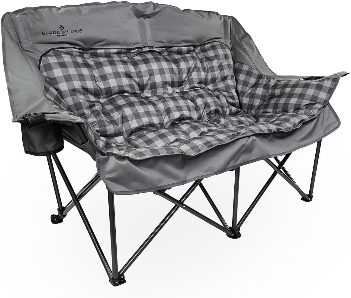 Silla doble camping Black Sierra plegable 600lb con