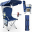 Silla camping plegable con toldo tela Oxford 600D azul