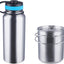 Botella agua acero inox con taza camping tapa evacuación