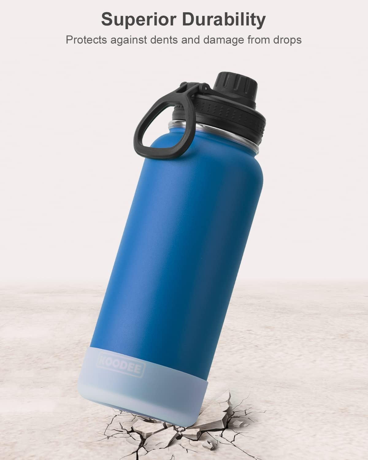 Botella agua aislada acero inox 32oz boca ancha tapa