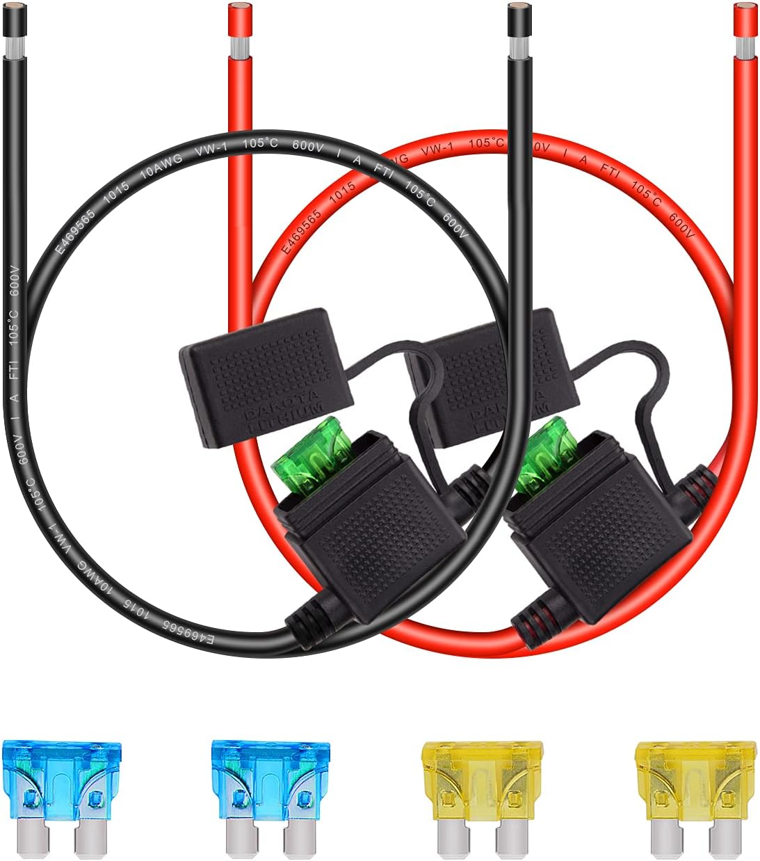 Portafusibles alambre 10 AWG 30A para auto