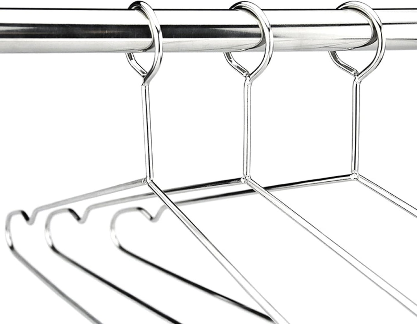 Perchas acero inox antirrobo para ropa hoteles y RV 10 Uds