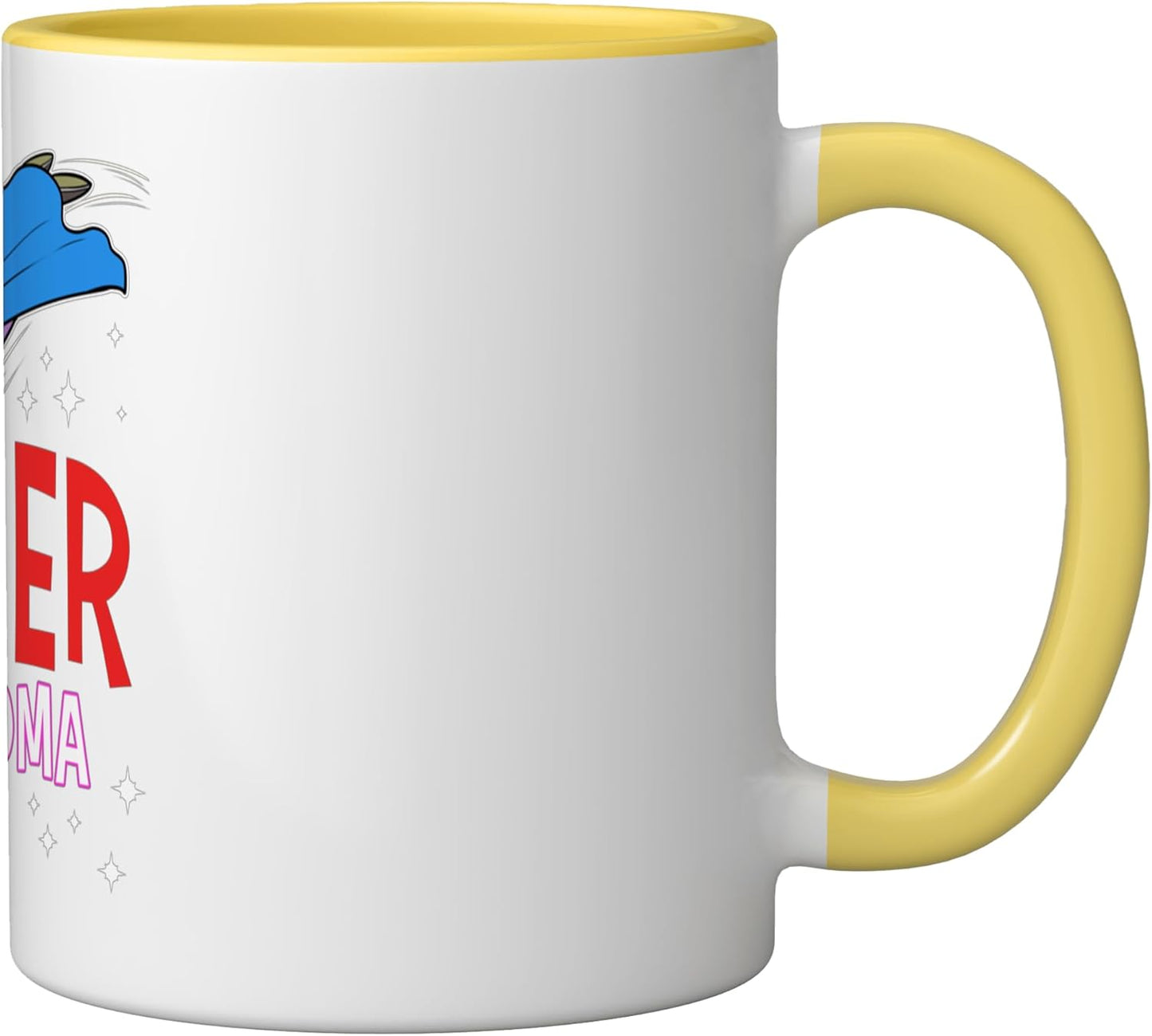 Taza Cerámica Super Abuela Héroe Amarillo Blanco
