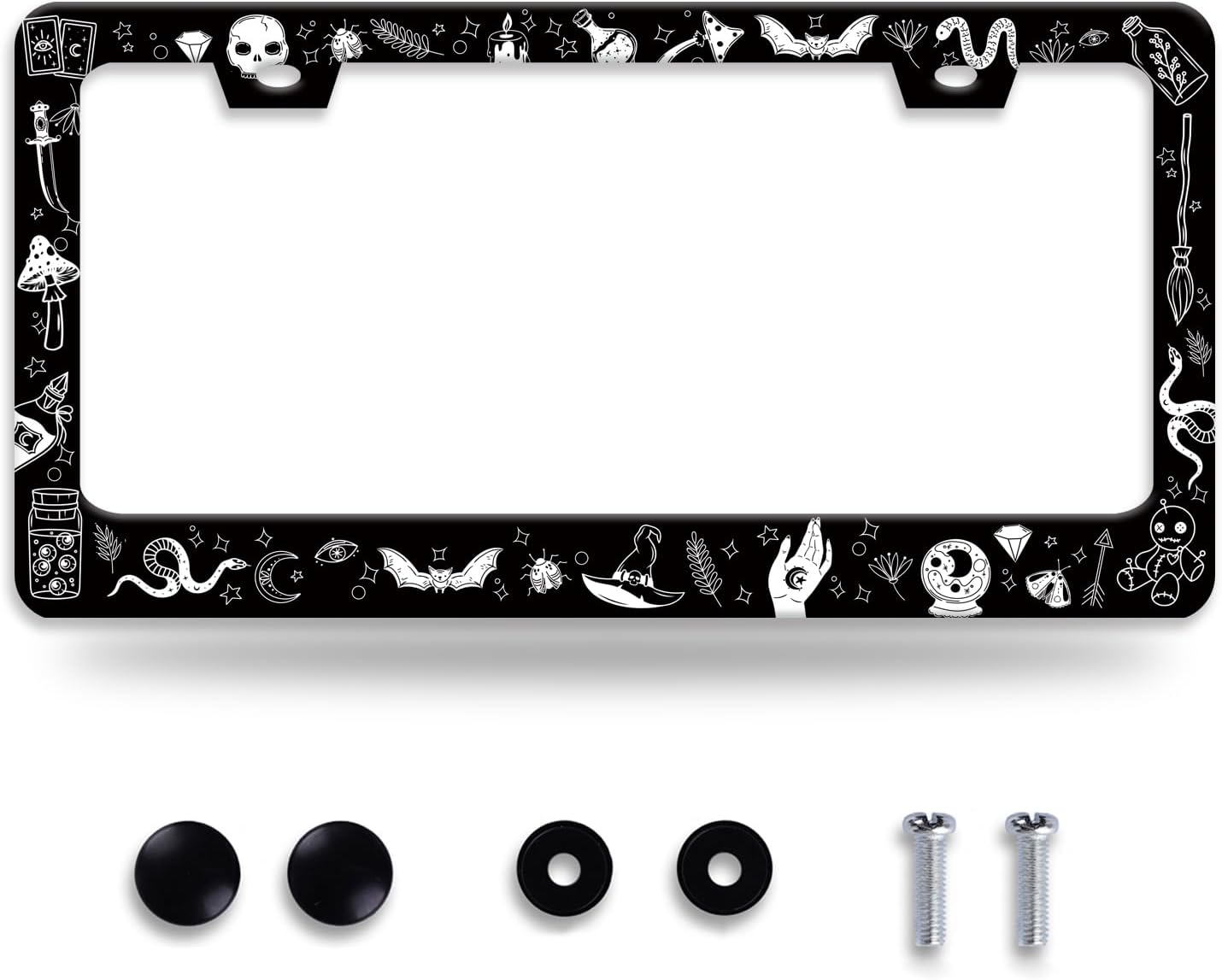 Marco matrícula gótico acero inox 12x6"