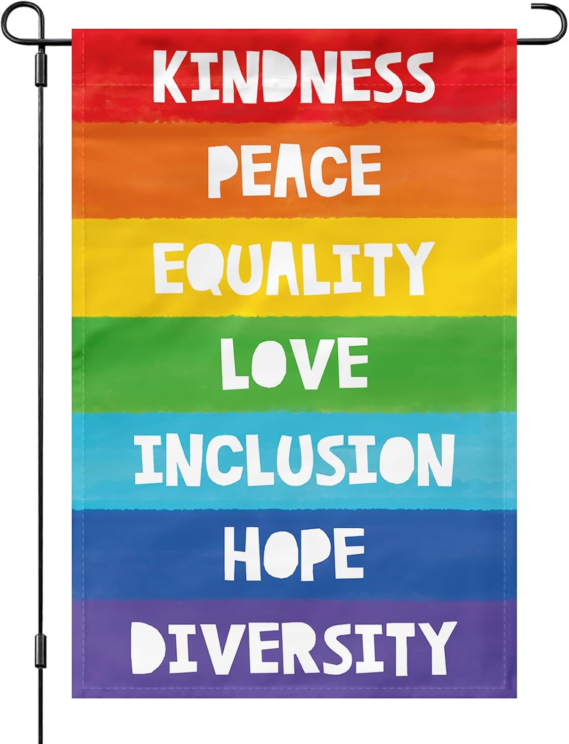 Bandera jardín arco iris 12x18pulg visible ambos lados