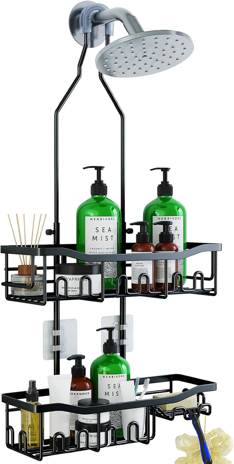 Organiz. ducha extendido con ganchos soporte champú jabón