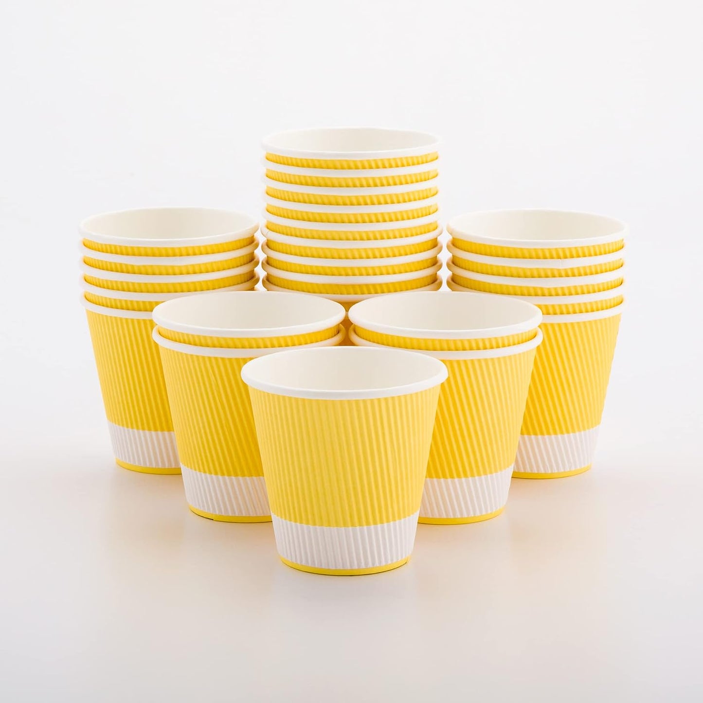 Tazas café papel aislado 12oz 25uds tapas amarillo