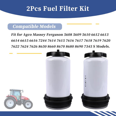 Kit filtro combustible 2 pzas comp Agco Massey Ferguson