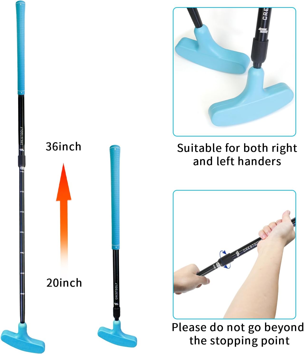 Set 5 palos golf ajustables para adultos y jóvenes