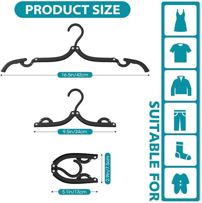 15 Perchas Plegables Viaje Colgar Ropa Negro