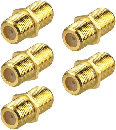 Conector coaxial RG6 tipo F hembra a hembra 5 pzas
