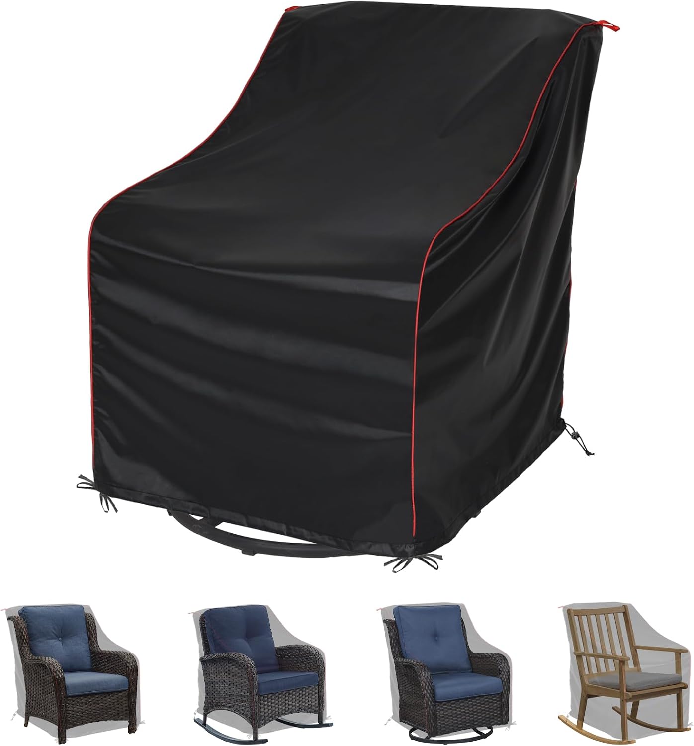 Fundas sillas patio impermeables Adirondack mecedoras negro