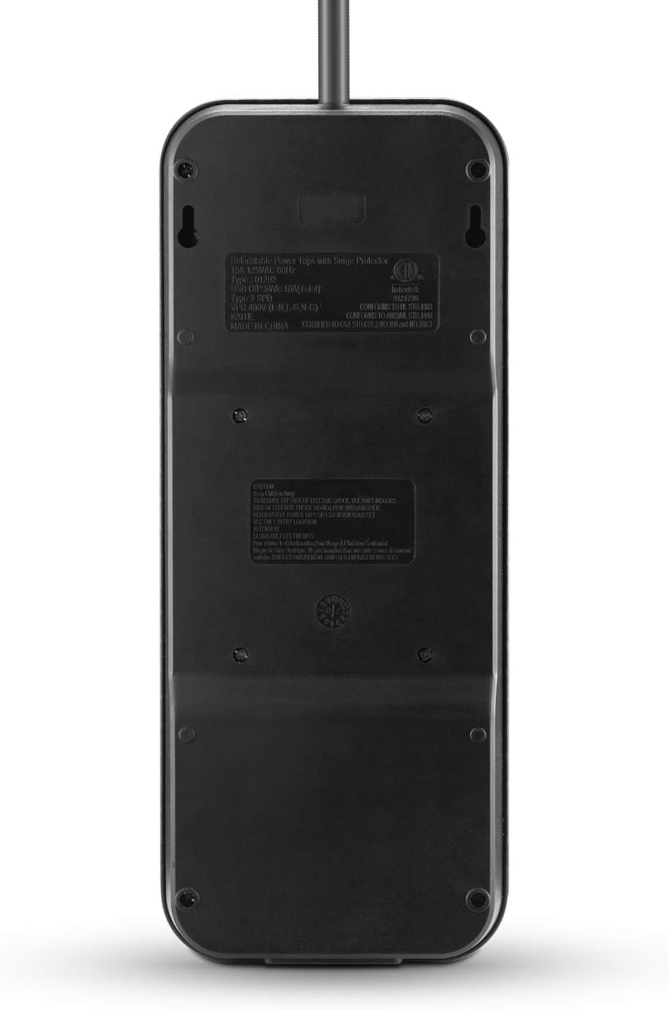 Regleta protección sobretensiones 12 salidas 8 USB 2500J 6ft