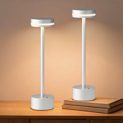 2 Lámparas Mesa Inalámbricas LED 3000K Aluminio Recargable
