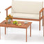 Set 4 sillas acolchadas madera acacia mesa patio trasero