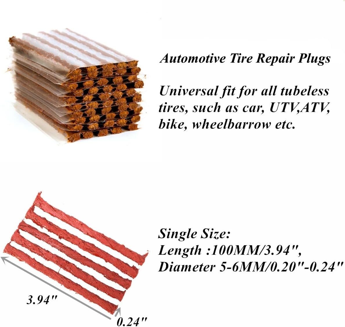 Tapones reparación neumáticos 150uds 4x1/4pulg