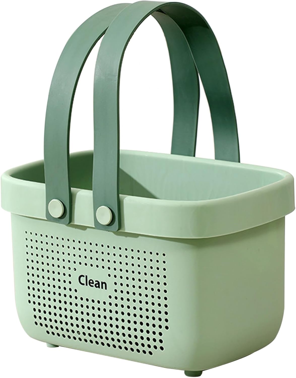 Cesta plástico con asa para baño cocina dormitorio verde