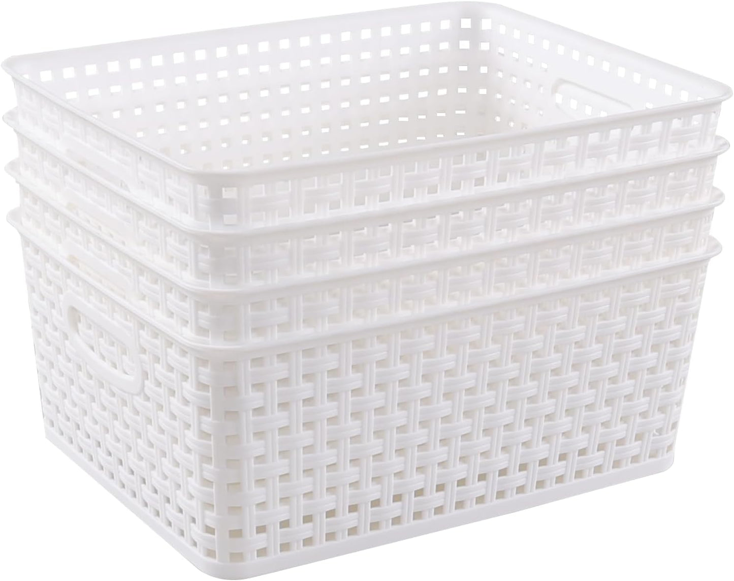 Cesta plástico 8qt tejido 4 Pzas