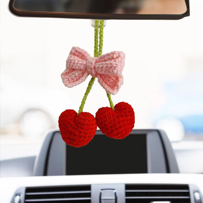 Espejo retrovisor tejido a mano accesorio coche decorativo