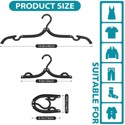 30 Pzas Perchas Viaje Plegables Organizador Secado Ropa