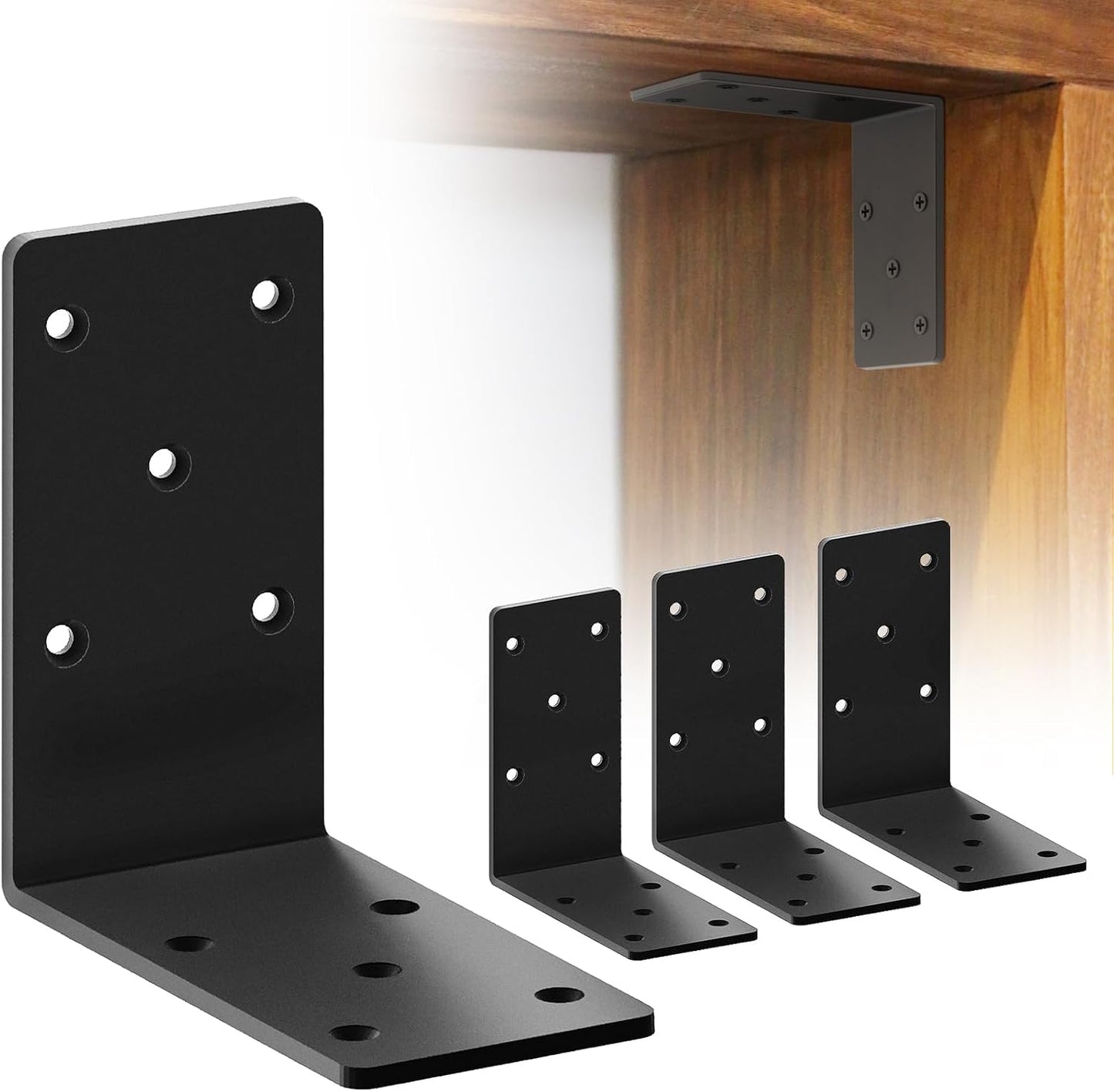 Soporte esquina 90 grados 5x5pulg para madera y muebles 4