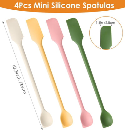 4 Espátulas Silicona Doble Extremo 10pulg Cosméticos Cocina