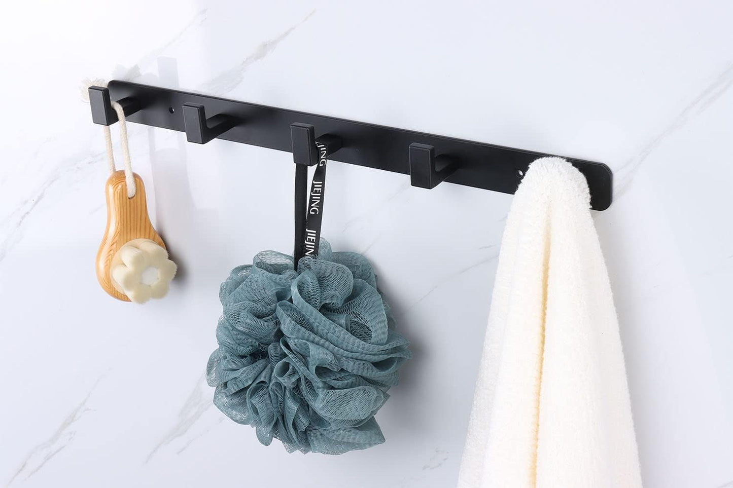 Perchero acero inox 5 ganchos triangulares para baño