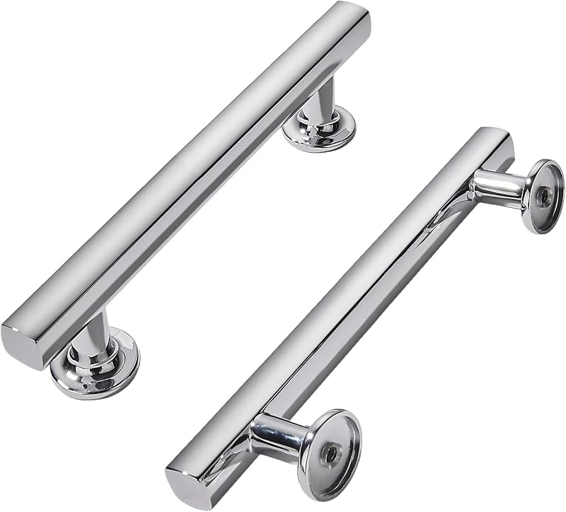 10 Tiradores Gabinete Cromo Pulido 3-3/4" para Cocina
