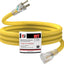 Cable extensión iluminado 8ft amarillo enchufe tierra jardín