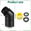 Adaptador codo ducha 135° negro