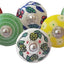 Set 10 pomos cerámica multicolor pintados a mano para cocina