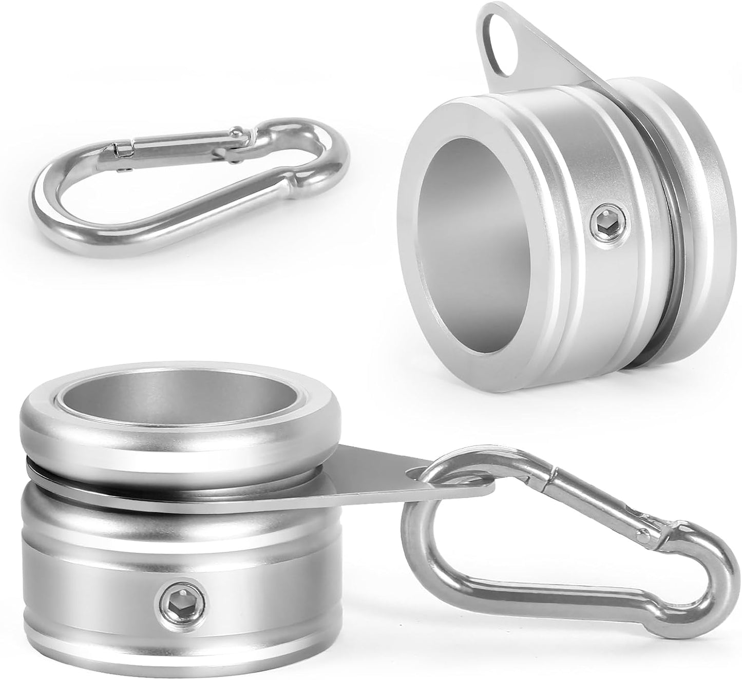 Anillos para asta bandera con clips giratorios aluminio 360