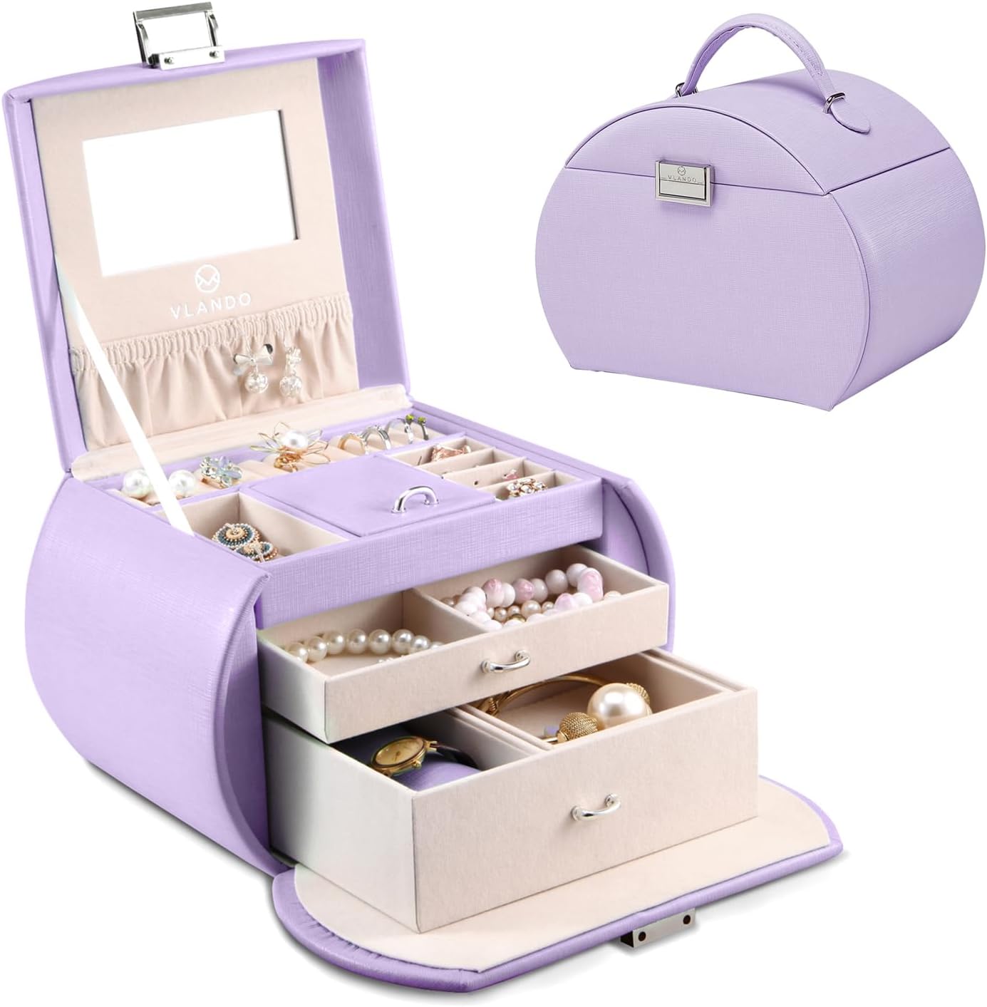 Joyero estilo princesa organiz. relojes collares aretes