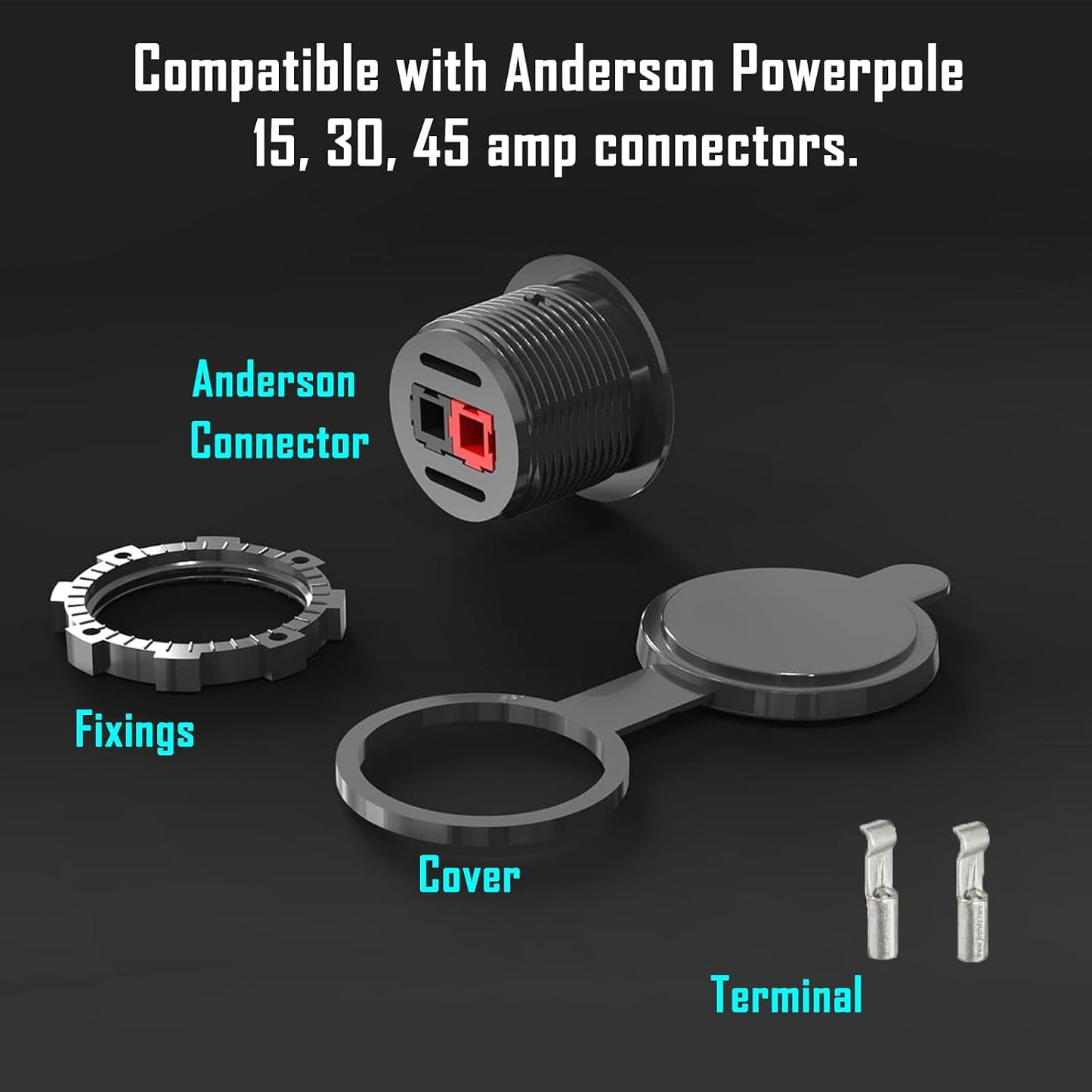 Conector Power Pole 45A impermeable con cubierta resistente