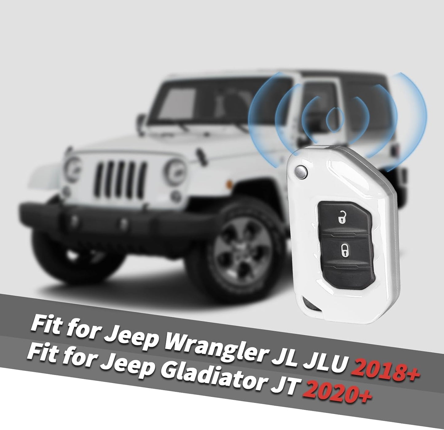 Funda llavero comp Jeep Wrangler JL 2018-25 Blanco