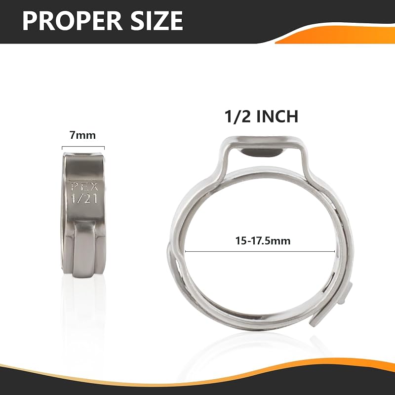 200 Pzas Anillo PEX Acero Inox 304 Clamping